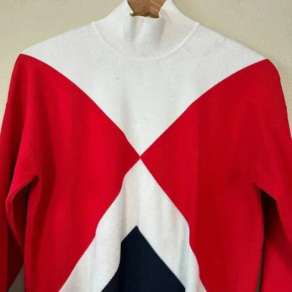 Tommy Hilfiger X Gigi Hadid High Neck Knit Mini Dress Red White Blue Small - Picture 3 of 11
